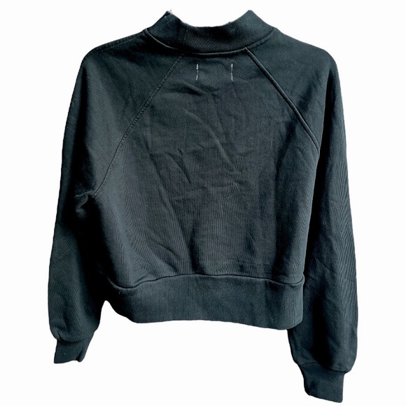 Everlane The Organic Cotton Crop Mock Neck Sweatshirt Black Small Medium Large - Picture 2 of 8